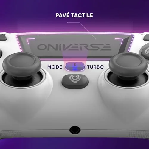 Manette sans fil Oniverse Revolt pour PS4 PC et Mobile Bluetooth Blanc Lune - vue 4