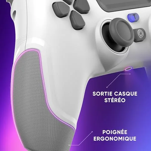 Manette sans fil Oniverse Revolt pour PS4 PC et Mobile Bluetooth Blanc Lune - vue 5