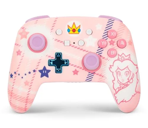 PowerA Enhanced Wireless Controller Princess Peach Plaid