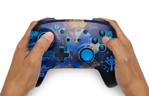 Manette sans fil PowerA Lumectra Wake Up Link pour Nintendo Switch Noir et Bleu - vue 2