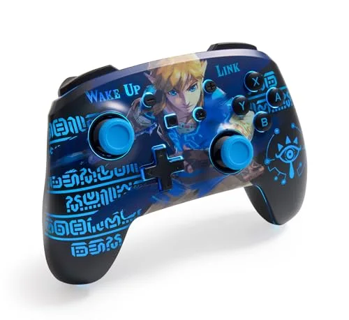 Manette sans fil PowerA Lumectra Wake Up Link pour Nintendo Switch Noir et Bleu - vue 3