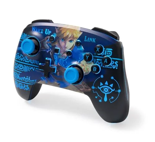 Manette sans fil PowerA Lumectra Wake Up Link pour Nintendo Switch Noir et Bleu - vue 5