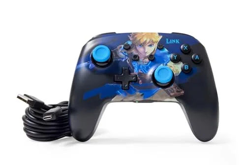 Manette sans fil PowerA Lumectra Wake Up Link pour Nintendo Switch Noir et Bleu - vue 6