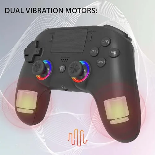 Manette sans fil - SUBSONIC - PS4 - LED - Vibrations - Prise casque - Noir - vue 3