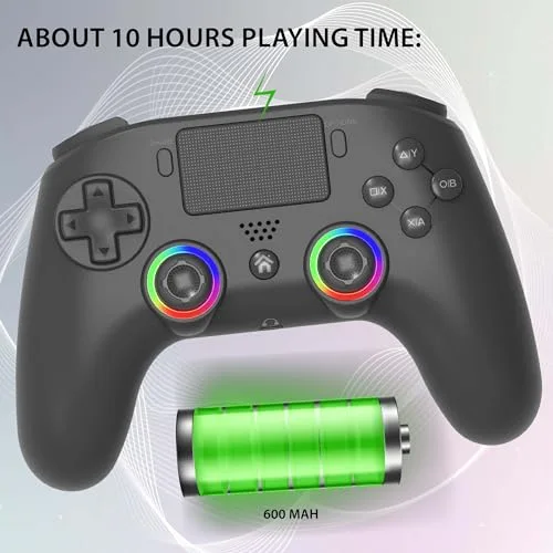 Manette sans fil - SUBSONIC - PS4 - LED - Vibrations - Prise casque - Noir - vue 4