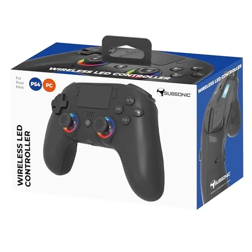 Manette sans fil - SUBSONIC - PS4 - LED - Vibrations - Prise casque - Noir - vue 9