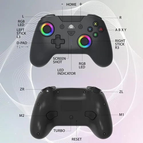 Manette sans fil - SUBSONIC - Switch 2 / Switch - LEDs programmables - Vibrations - Gyroscope - Noire - vue 2