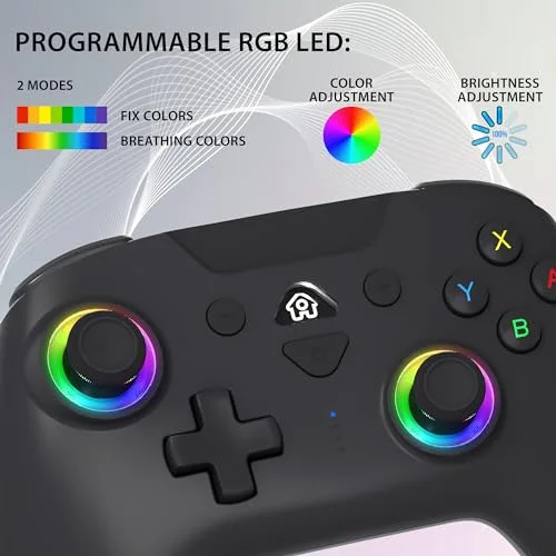 Manette sans fil - SUBSONIC - Switch 2 / Switch - LEDs programmables - Vibrations - Gyroscope - Noire - vue 5