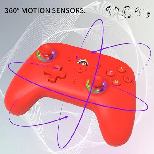 Manette sans fil - SUBSONIC - Switch 2 / Switch - LEDs programmables - Vibrations - Gyroscope - Rouge - vue 3
