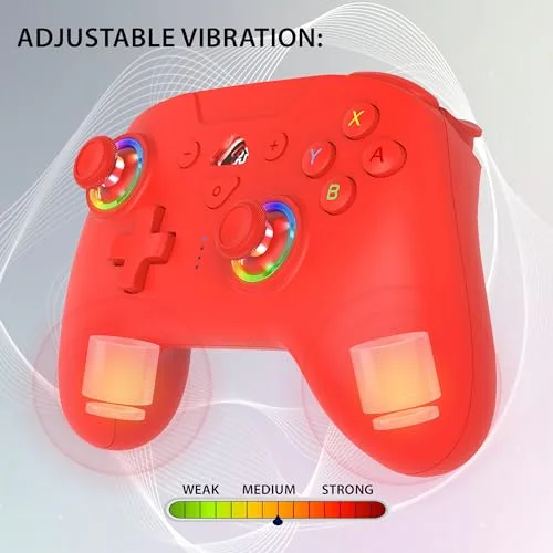 Manette sans fil - SUBSONIC - Switch 2 / Switch - LEDs programmables - Vibrations - Gyroscope - Rouge - vue 4