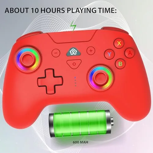 Manette sans fil - SUBSONIC - Switch 2 / Switch - LEDs programmables - Vibrations - Gyroscope - Rouge - vue 8