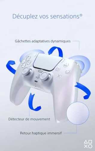 Manette Sony DualSense Chroma Pearl PS5 - vue 3