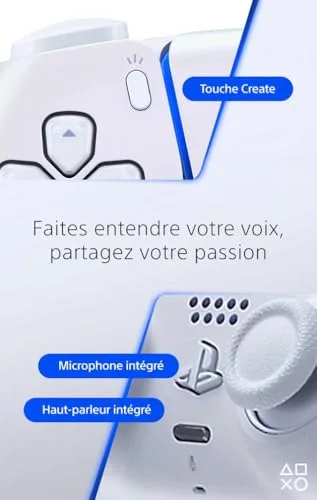 Manette Sony DualSense Chroma Pearl PS5 - vue 4