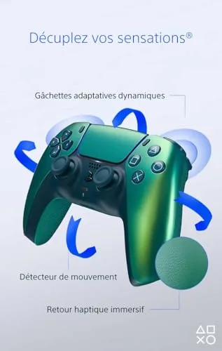 Manette Sony DualSense V3 Chroma Teal Sans Fil PS5 - vue 3
