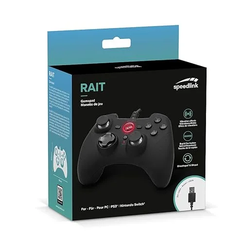 Manette Speedlink Rait Noir USB Sans Fil Switch PC PS3 - vue 7