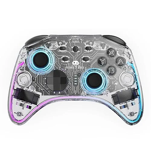 Freaks and Geeks Manette Sans Fil Polychroma Transparente LED Switch PC