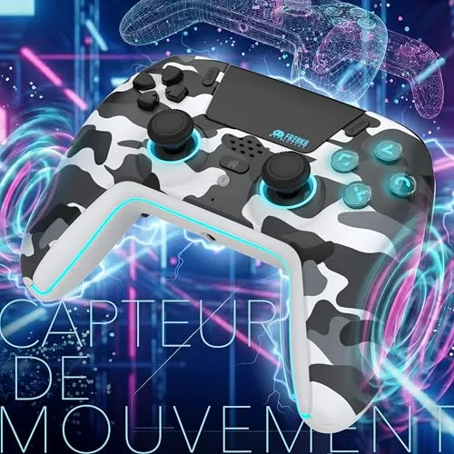 Manette Trade Invaders White Camo Bluetooth PS5 LED - vue 3