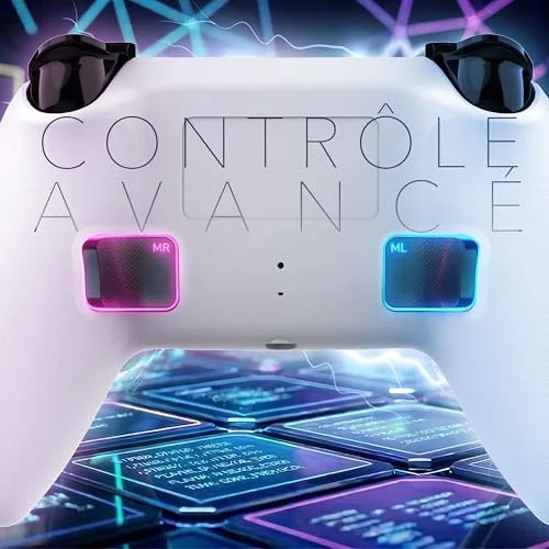Manette Trade Invaders White Camo Bluetooth PS5 LED - vue 4
