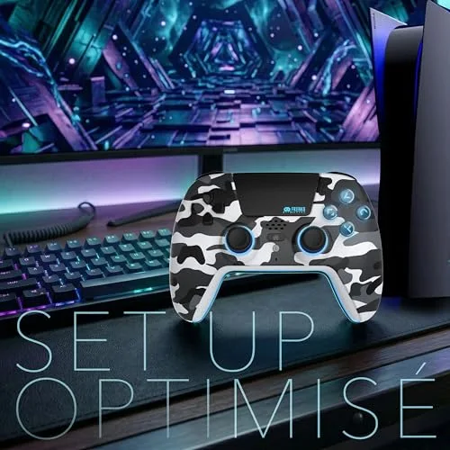 Manette Trade Invaders White Camo Bluetooth PS5 LED - vue 8