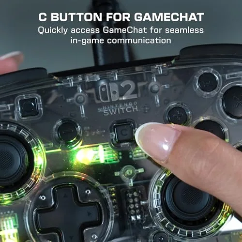 Manette Turtle Beach Afterglow Switch 2 RGB Filaire Transparente - vue 5