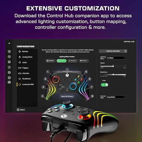 Manette Turtle Beach Afterglow Wave filaire Xbox PC LED - vue 6