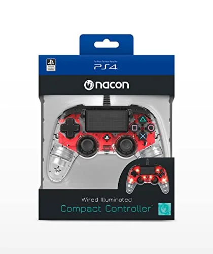 Nacon Compact Controller Wired PS4/PC Rouge Éclairé - vue 2