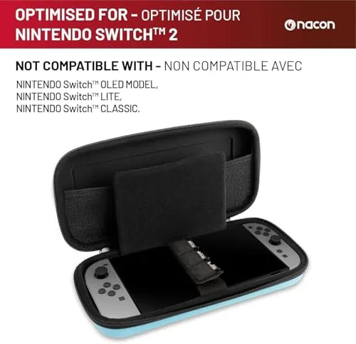 Nacon pack de 3 éléments Bleu pour Switch 2 1 pochette rigide 1 protection décran Boite de rangement pour jeux - vue 4