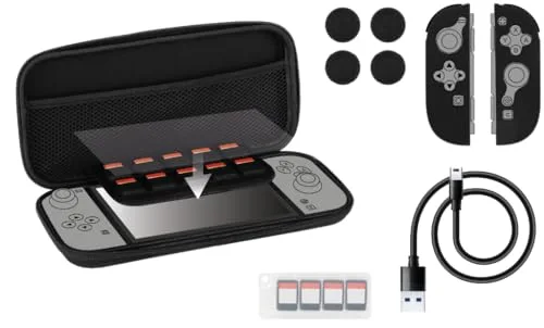 Pack d’accessoires gaming - KONIX - Nintendo Switch 2 - Housse - 4 appuie-pouces - Verre trempé - Boîtier 9 jeux - vue 3