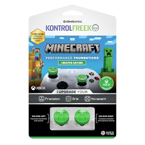 Pack de 2 Minecraft Performance Thumbsticks - STEELSERIES - KontrolFreek - Creeper Edtion - Manettes Xbox Series&Xbox - vue 6