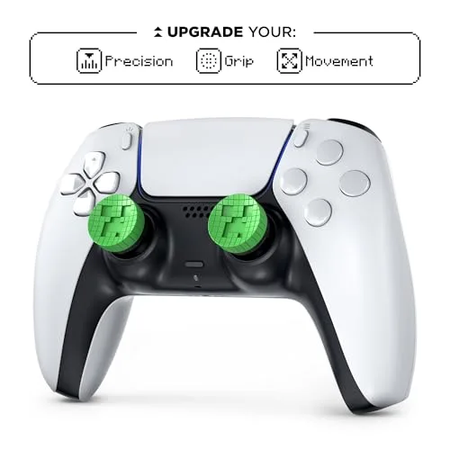 Pack de 2 Minecraft Performance Thumbsticks - STEELSERIES - KontrolFreek - Creeper Edtion - Pour manettes PS5PS4 - Vert - vue 4