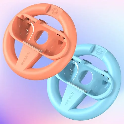 Pack de 2 Volants de Course pour Nintendo Switch 2 - Oniverse - Accessoires pour Mario Kart Supports Volant Orange et - vue 6