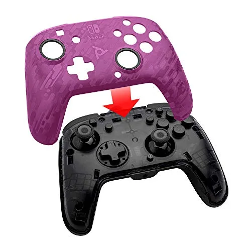 PDP Afterglow Manette Filaire Camouflage Violet Pour Nintendo Switch - Licence Officielle - Port Jack Audio - vue 5