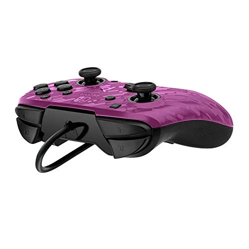 PDP Afterglow Manette Filaire Camouflage Violet Pour Nintendo Switch - Licence Officielle - Port Jack Audio - vue 6
