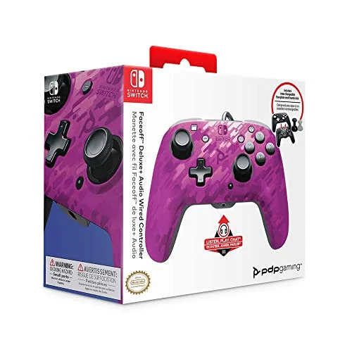 PDP Afterglow Manette Filaire Camouflage Violet Pour Nintendo Switch - Licence Officielle - Port Jack Audio - vue 9
