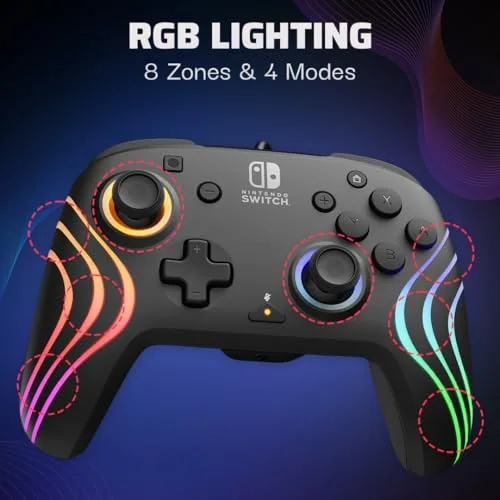 PDP Nintendo Switch Afterglow Wave Manette Filaire Noir - vue 2