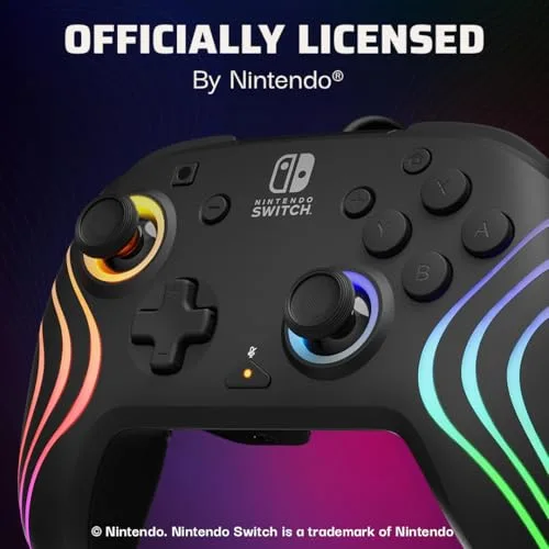 PDP Nintendo Switch Afterglow Wave Manette Filaire Noir - vue 5