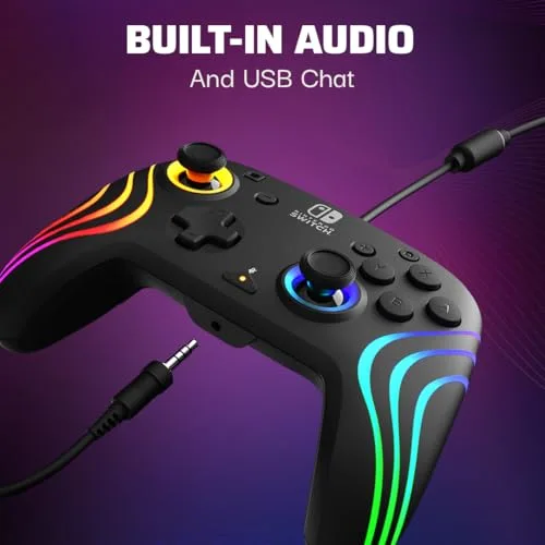 PDP Nintendo Switch Afterglow Wave Manette Filaire Noir - vue 6