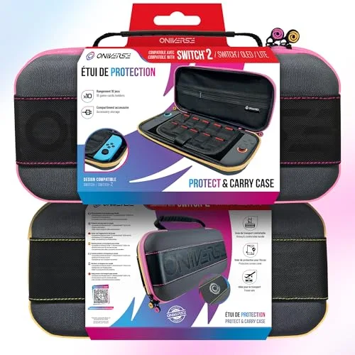 Pochette de Protection pour Nintendo Switch 2/OLED/Switch - Oniverse - Housse Rigide à Poignée Etui Rembourré - vue 6