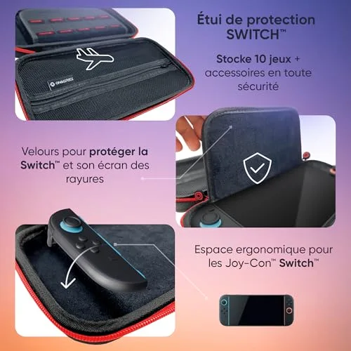 Pochette de Protection pour Nintendo Switch 2 - Oniverse - Housse Etui Rigide à Poignée Emplacements Jeux Filet de - vue 2
