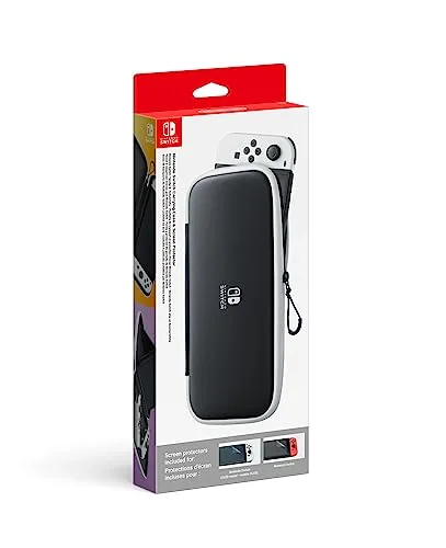 Nintendo Pochette de transport et protection d'écran Switch OLED Noir