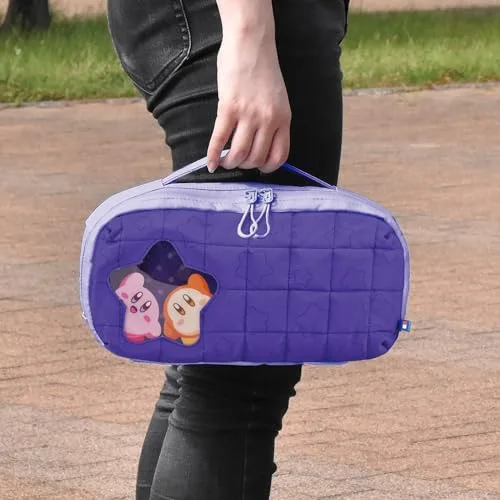 Pochette rembourrée de protection - HORI - Nintendo Switch 2 - Rangement accessoires et jeux - Motif Kirby et Waddle Dee - vue 3