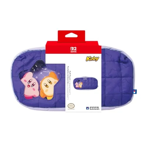 Pochette rembourrée de protection - HORI - Nintendo Switch 2 - Rangement accessoires et jeux - Motif Kirby et Waddle Dee - vue 4