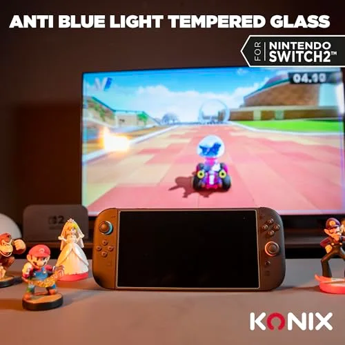 Protection d’écran verre trempé - KONIX - Nintendo Switch 2 - Anti-bulle - Anti-rayures - Indice de dureté 9H - 100 % - vue 2