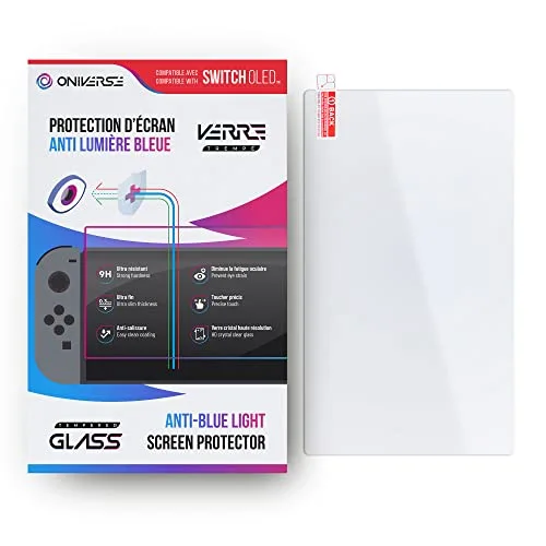 Protection écran Nintendo Switch OLED - Oniverse - Verre trempé 9H Anti-lumière Bleue - Film de protection Résistant - vue 2