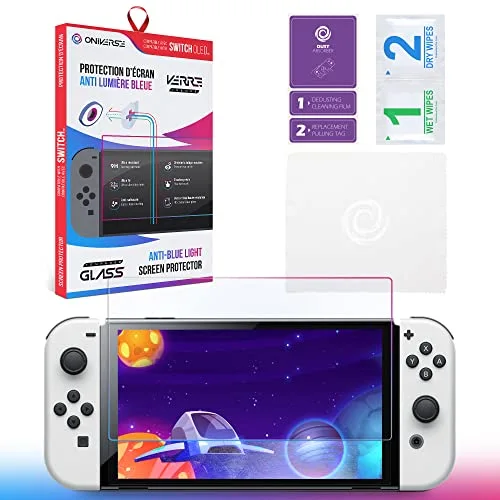 Protection écran Nintendo Switch OLED - Oniverse - Verre trempé 9H Anti-lumière Bleue - Film de protection Résistant - vue 3