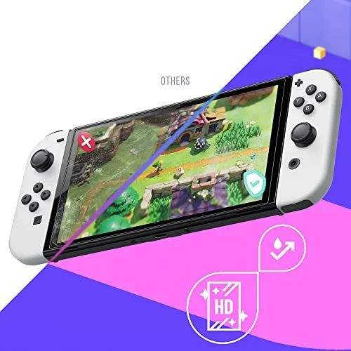Protection écran Nintendo Switch OLED - Oniverse - Verre trempé 9H Anti-lumière Bleue - Film de protection Résistant - vue 6