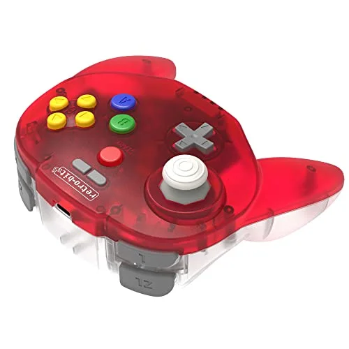 Retro-Bit Tribute 64 2.4GHz Manette sans Fil pour Nintendo 64/Switch/PC/Mac Clear Red - vue 2