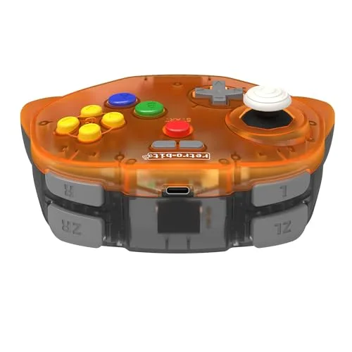 Retro-Bit Tribute 64 2.4GHz Manette sans Fil pour Nintendo 64/Switch/PC/Mac Orange Hawk - vue 3