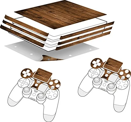 SKIN CONSOLE ET MANETTES PS4 PRO - BOIS - vue 2