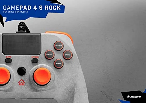 Snakebyte Rock Gamepad Orange/Gris PS4 - vue 3
